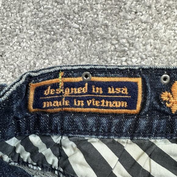 Rock Revival Jeans Mens 32x33 Blue Kirk Side Alt Straight Distressed Stitch - Picture 7 of 15